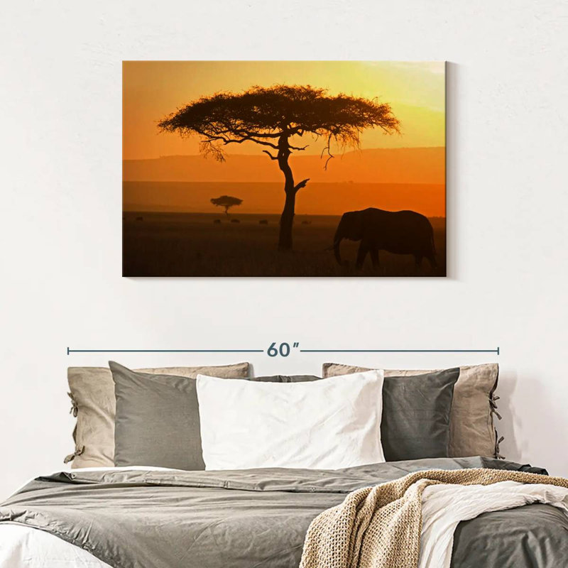 Lone Elephant, 30" H x 45" W