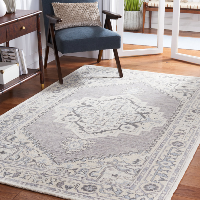 Metro Hand Tufted Wool And Cotton With Latex Oriental Rug, Rectangle 4' x 6'