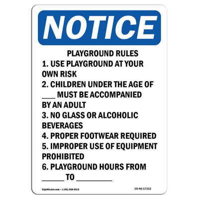 Playground Rules Sign