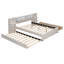 Lit plateforme en lin avec lampes de lecture et tiroirs de rangement gigogne-59202706