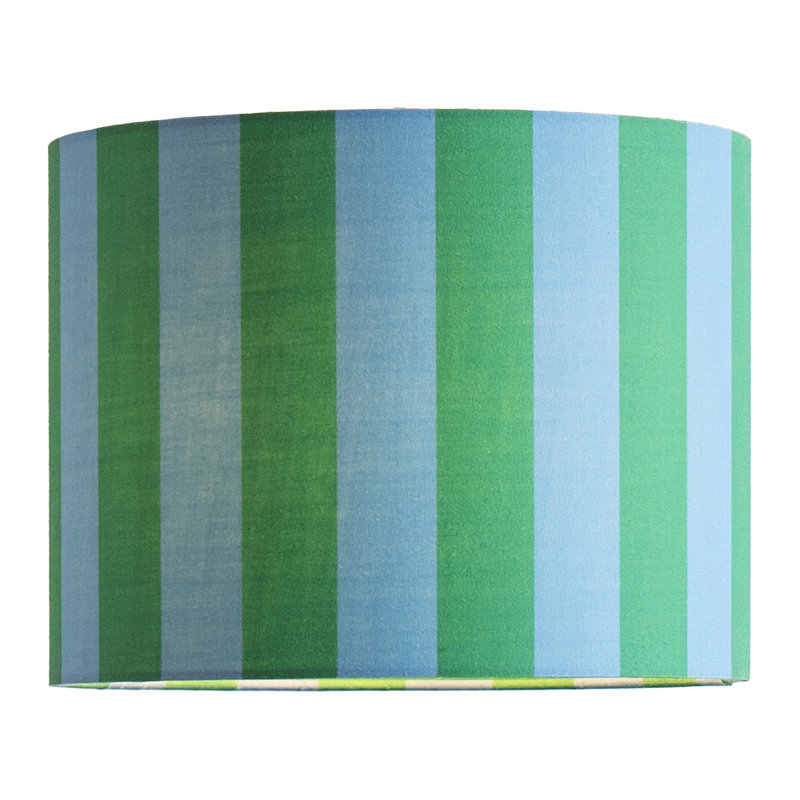 Tagle Blended Fabric Drum Lamp Shade ( Slip-On ), 20cm H x 26cm W x 26cm D, Blue/Green