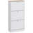Narrow Shoe Storage Cabinet  Entryway With 3 Flip Drawers And Adjustable Shelves