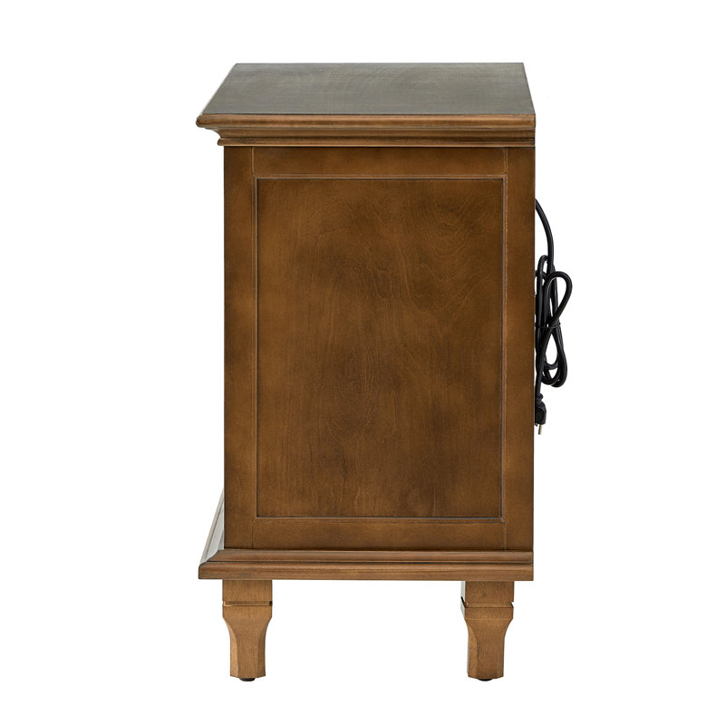 Arthelia Traditional 3-Drawer Nightstand with Charging