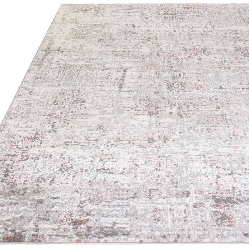 Frida Flatweave Grey/Pink Area Rug, Rectangle 160 x 230cm
