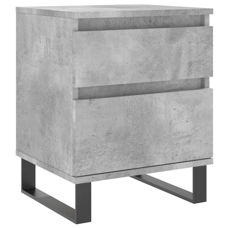 Mirka 40cm W Manufactured Wood Bedside Table, Concrete Grey