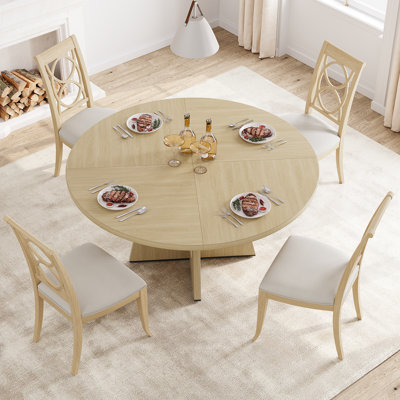 with Solid Wood Base Dining Table