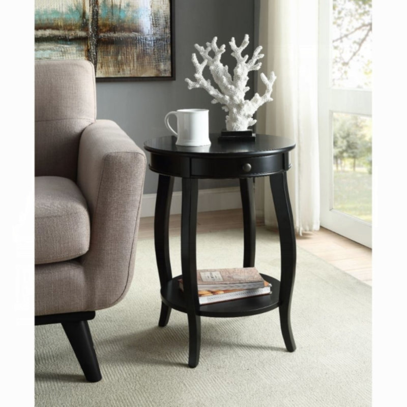 Bouie End Table with Storage, Black