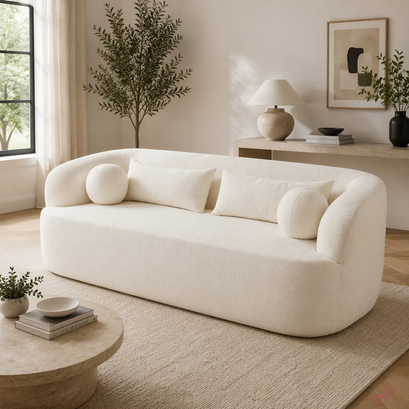 Upholstered Sofa, Beige Chenille, Beige
