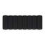 Banc sans dossier à la silhouette ondulée, couleur anthracite, pour une décoration de chambre sophistiquée, profondeur 54,73 cm, largeur 20,17 cm, hauteur 18,26 cm, poids 45,08 lb, avec revêtement texturé et petits pieds ronds.
