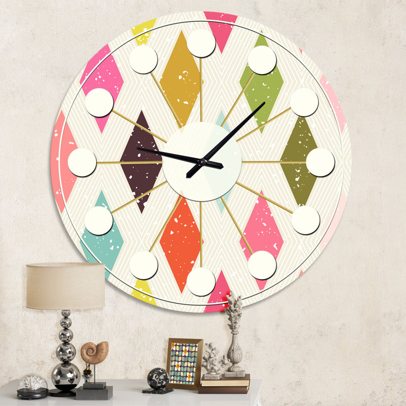 Diamond Retro III - Mid-Century Modern wall clock, Medium