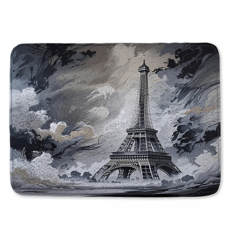 Décoration de salle de bain moderne Eiffel, L 34 po x L 21 po