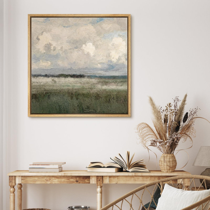 " Clouds Over Green Fields ", 24" H x 24" W, Natural