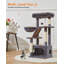Arbre à chat, tour à chat de 38,2 pouces pour chats d'intérieur, convient aux chatons avec luxueux condo pour chat avec paniers réglables et perchoir luxueux gris fumé MS029SG