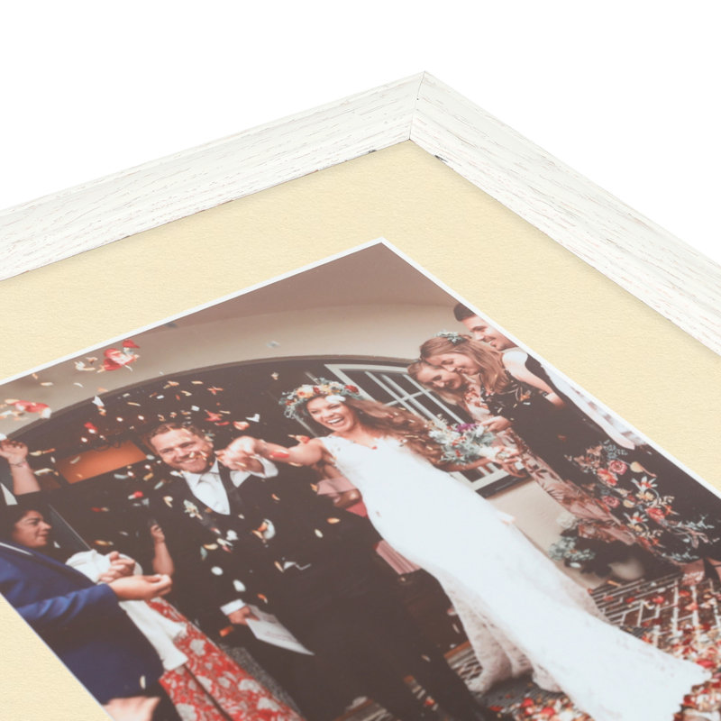 Wood Matte Picture Frame with Mat, Cream