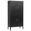 70.9'' 4-Door Freestanding Tall Fluted Wine Cabinet With Glass Display And Drawer-130084572