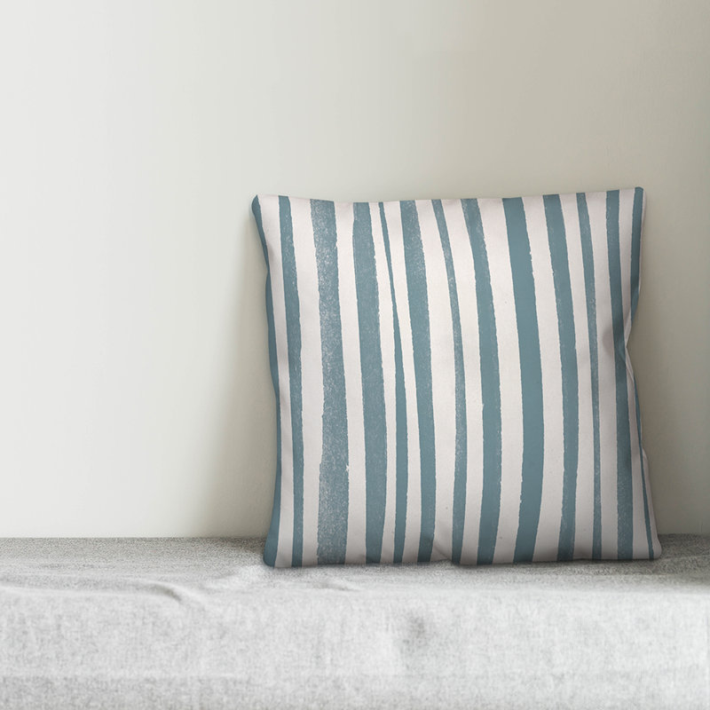  Coussin Zebra, 16 po x 1 po, Bleu