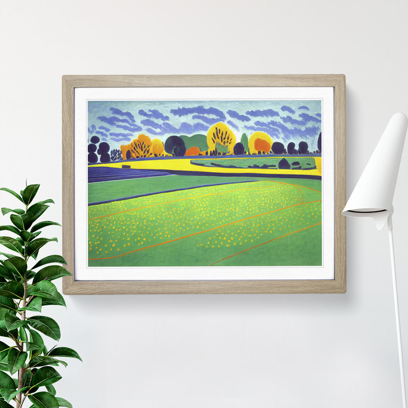 XH1022-6131X Modern Meadow - Single Picture Frame Print, 25cm H x 34cm W x 2cm D, Oak