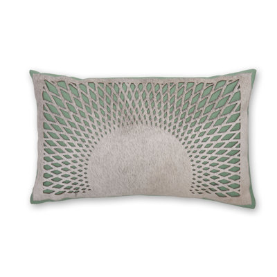 Aurora Hair-on Leather Feather Down Fill Pillow Cover with Insert