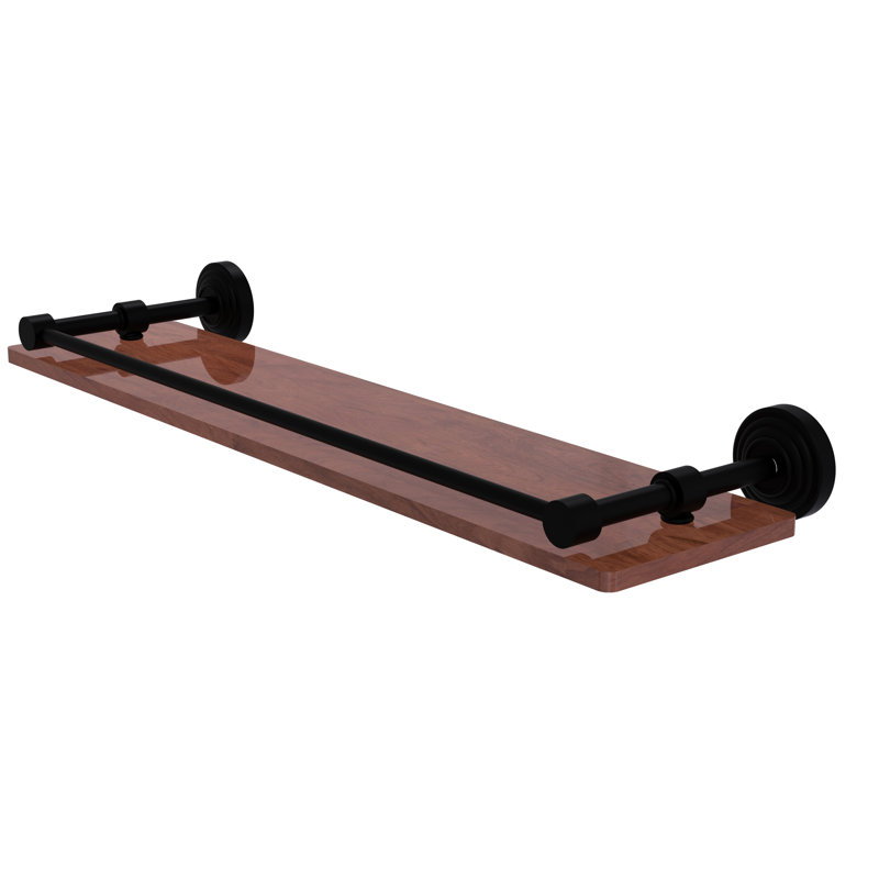 Étagère murale en bois de fer massif IPE, Noir mat, H 3 po x l 22 po x P 5 po