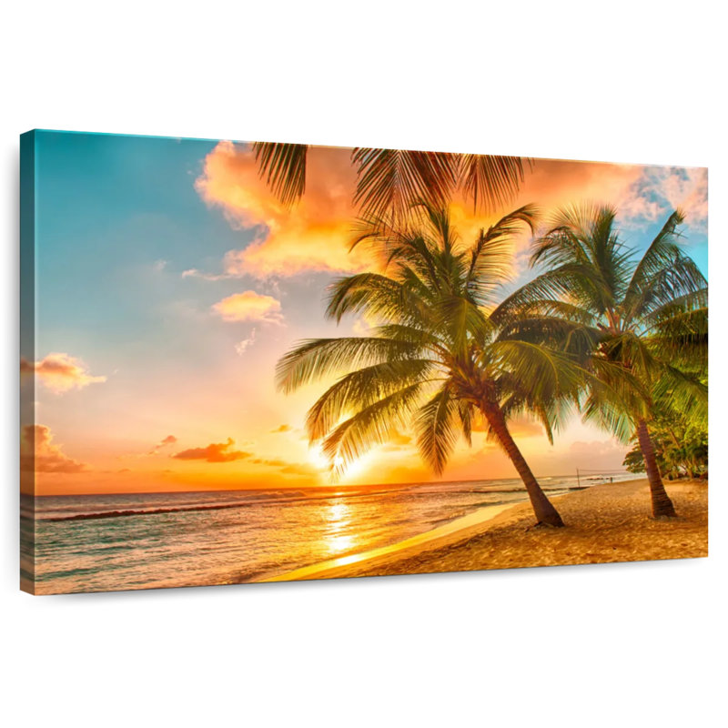 Gillard Golden Barbados Beach Sunset, 8" H x 12" W