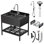 32 In. W X 22 In. D Freestanding Utility Sink In Back With Pull-out Faucet