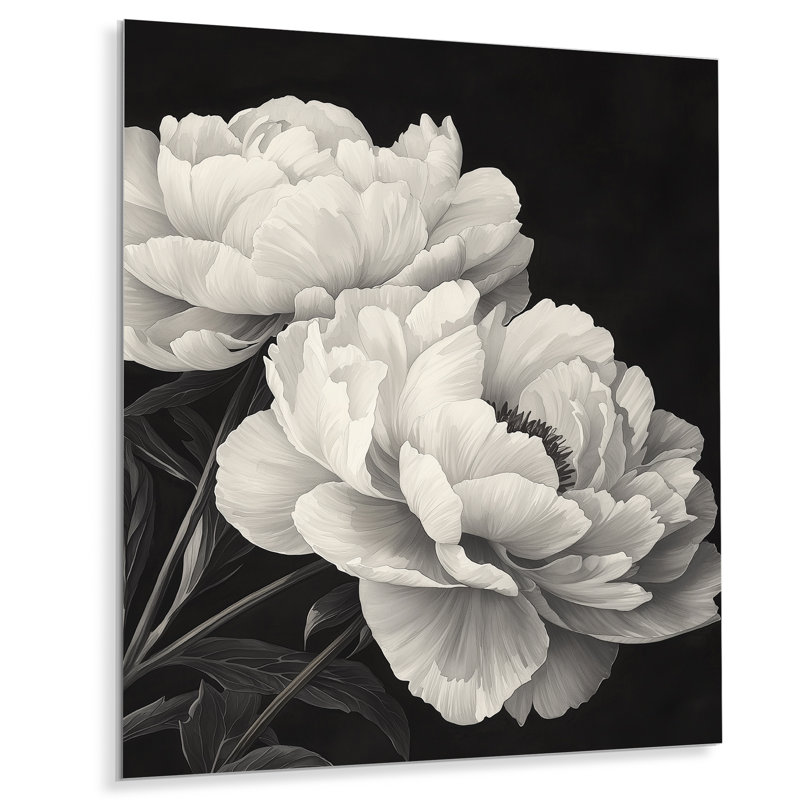 Jovar - pivoines, impressions sur métal, H 20 po x l 12 po