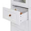 Armoire de rangement blanche en panneau de fibres à densité moyenne blanche, grands armoires de cuisine avec portes en verre et tablettes réglables, armoire de rangement autoportante pour la cuisine, le salon