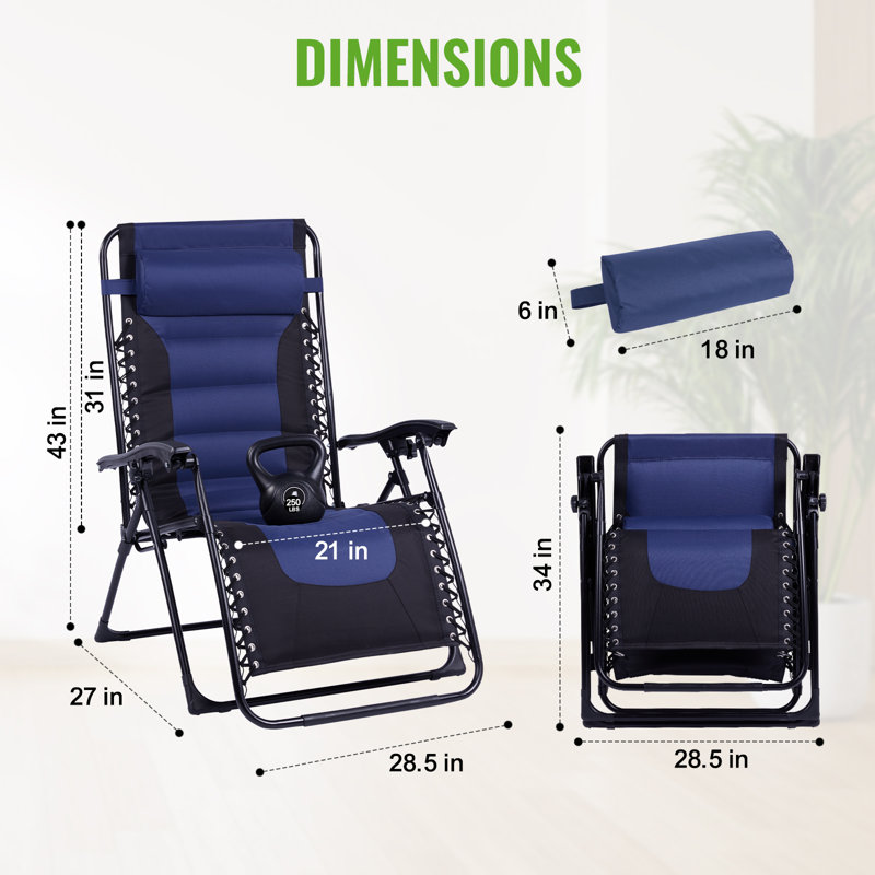  Fauteuil inclinable Deluxe Xl, Bleu / Noir