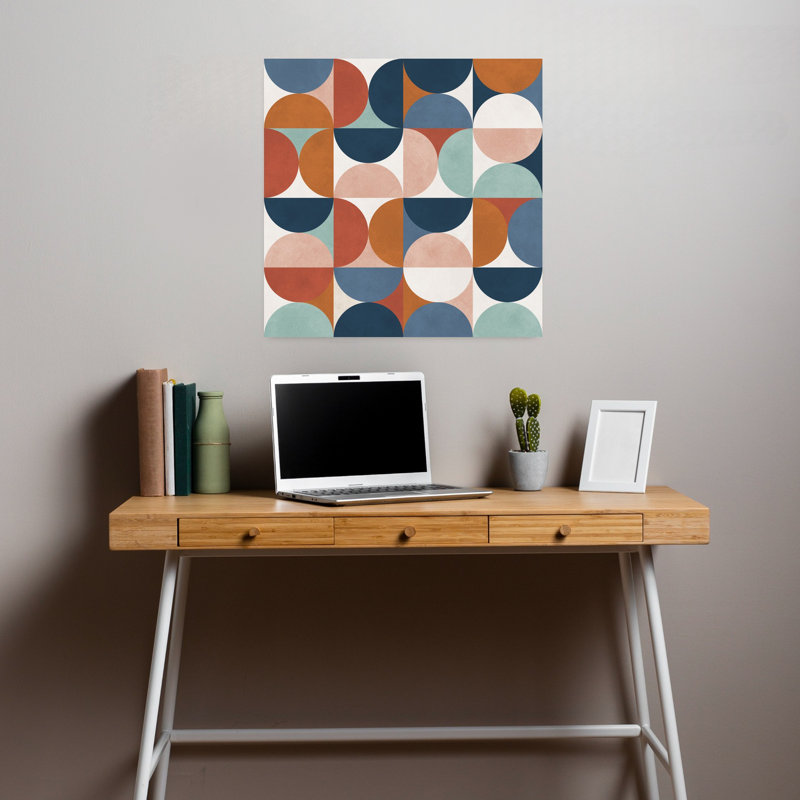 Formes géométriques colorées, art mural abstrait coloré et audacieux, 18" H x 18" W