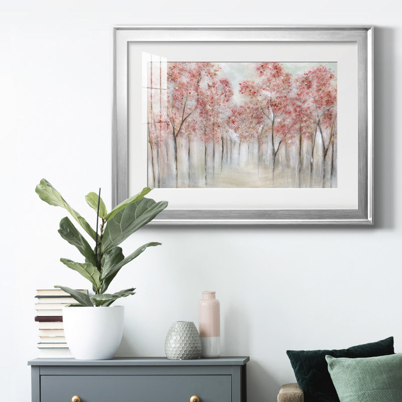 Blush Spring - peinture encadrée, Cadre argenté, H 26,5 po x l 36,5 po x P 1,5 po