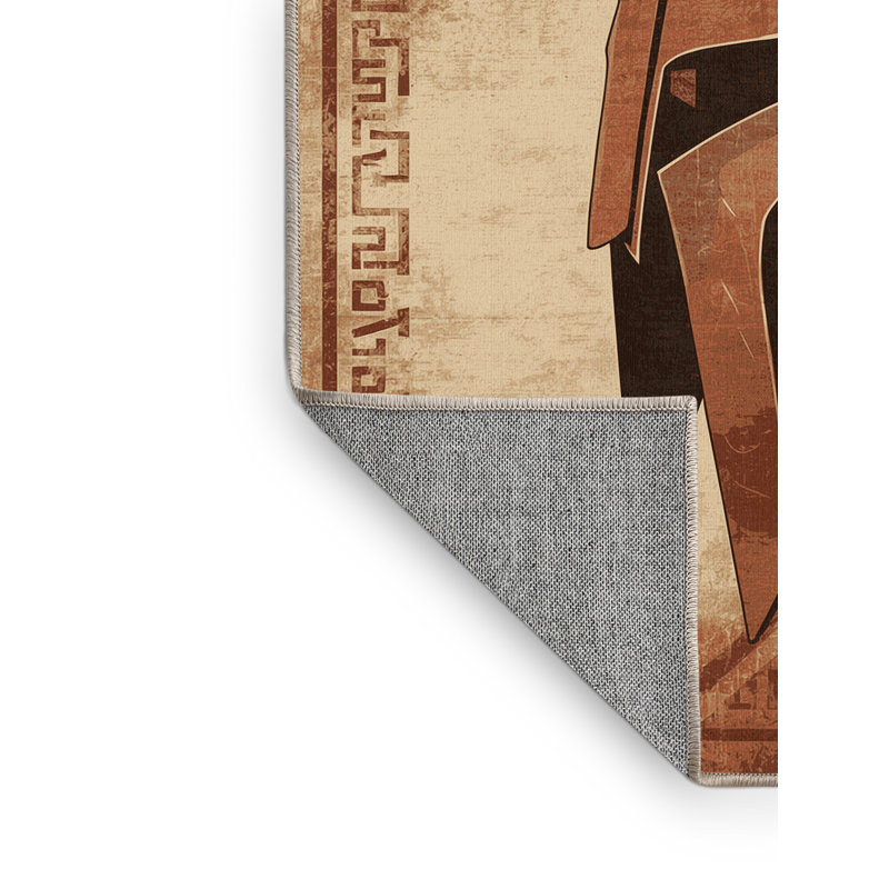 Tapis lavable à la machine de style traditionnel Madiun en brun - reliure beige, 8 x 10