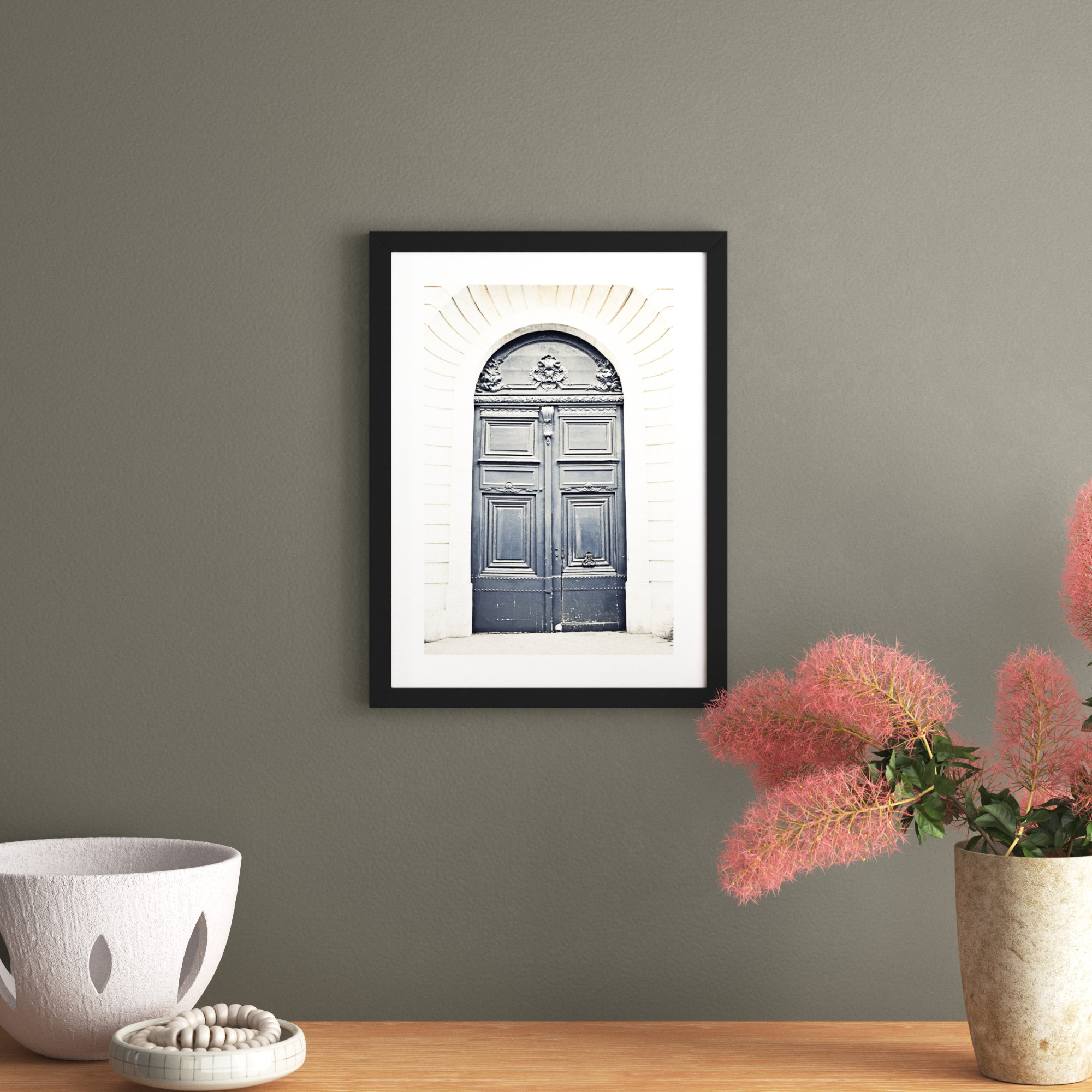 Black Paris Door by Caroline Mint, 20" H x 15" W, Black