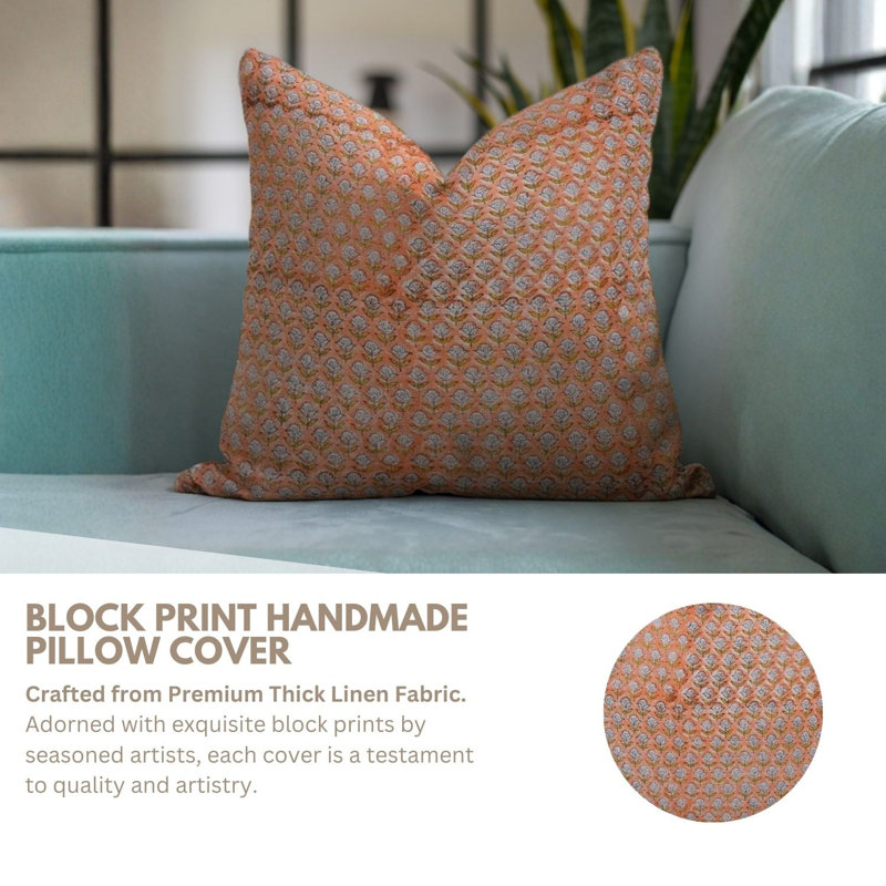 Linen Square Pillow Cover, 14" x 14"