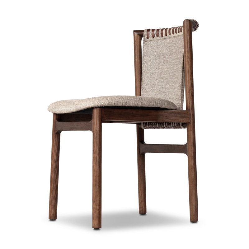 Baden Leather Upholstered Dining Chair, Alcala Wheat, Sienna Brown