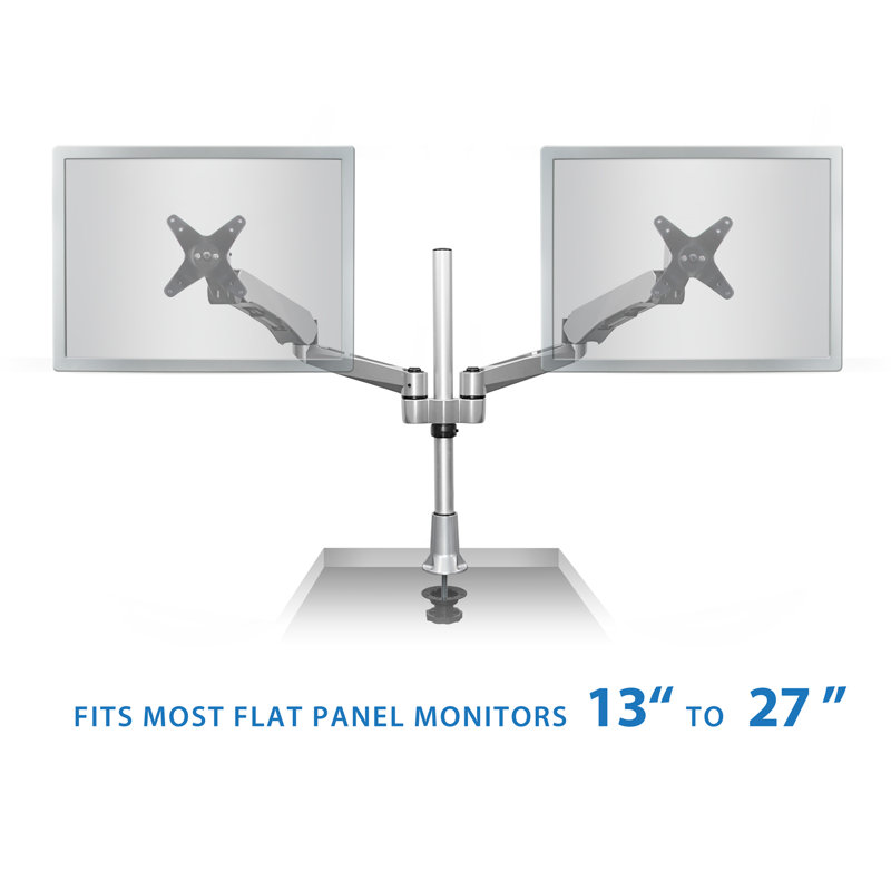 Dual Spring Arm Adjustable Universal 2 Screen Desk Mount