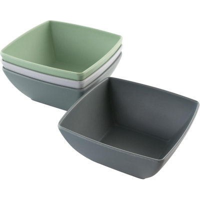 4 Piece 6 Inch Melamine Bowl Set In Assorted Colours, Dishwasher Safe