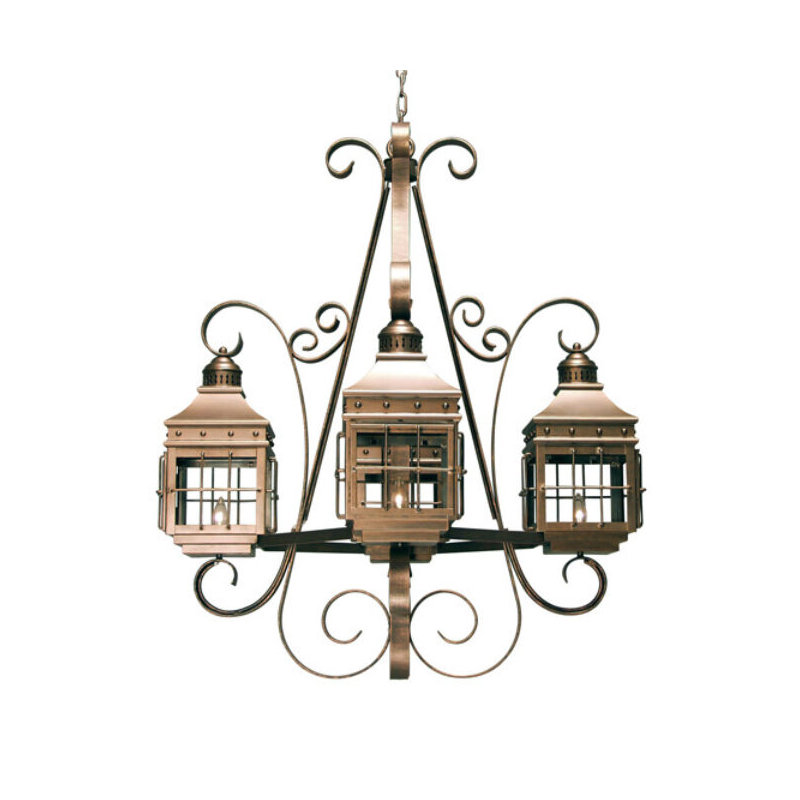 Siro 4 - Light Chandelier, Organic Rust, Tea Stained