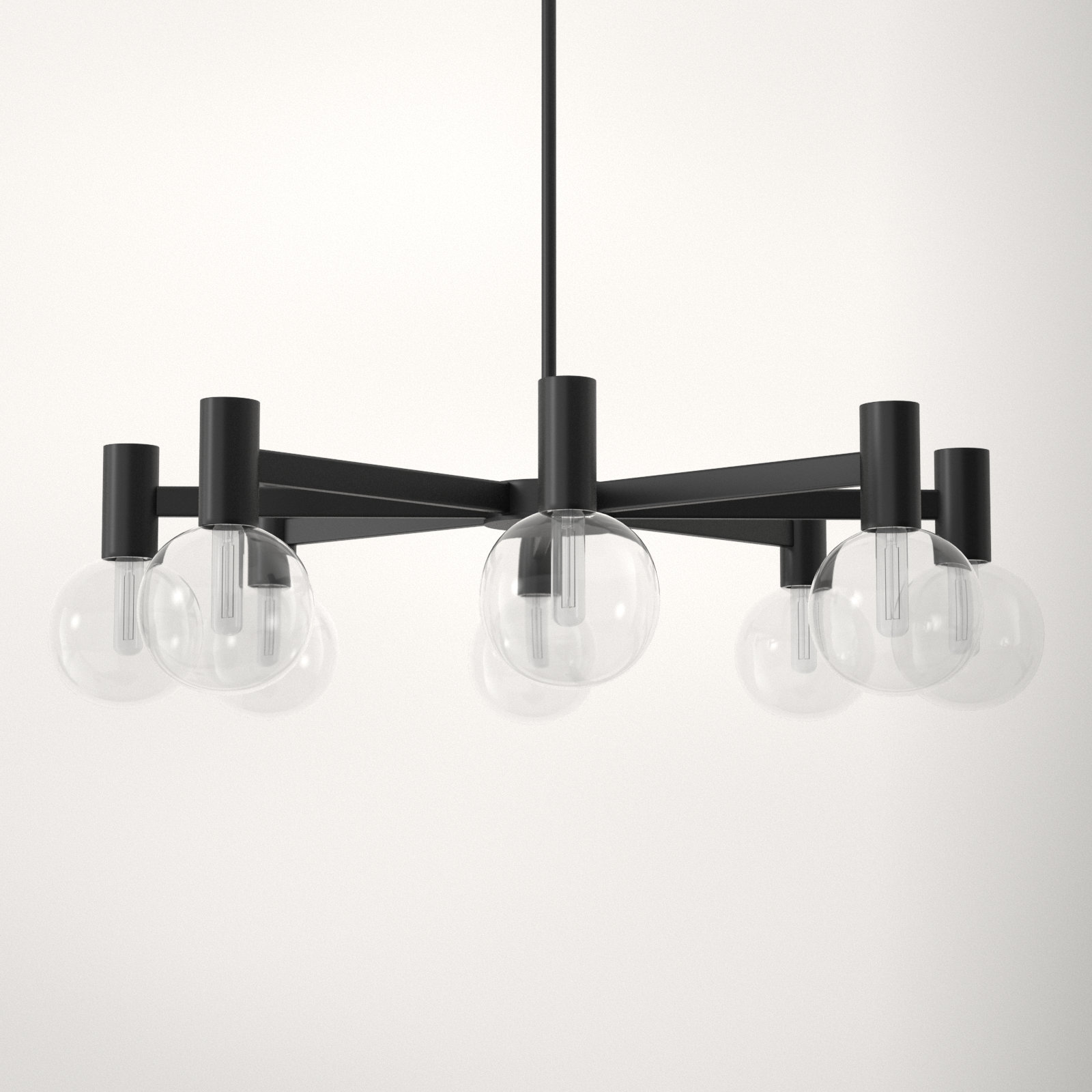 Rorem Chandelier, Matte Black, 8 Lights