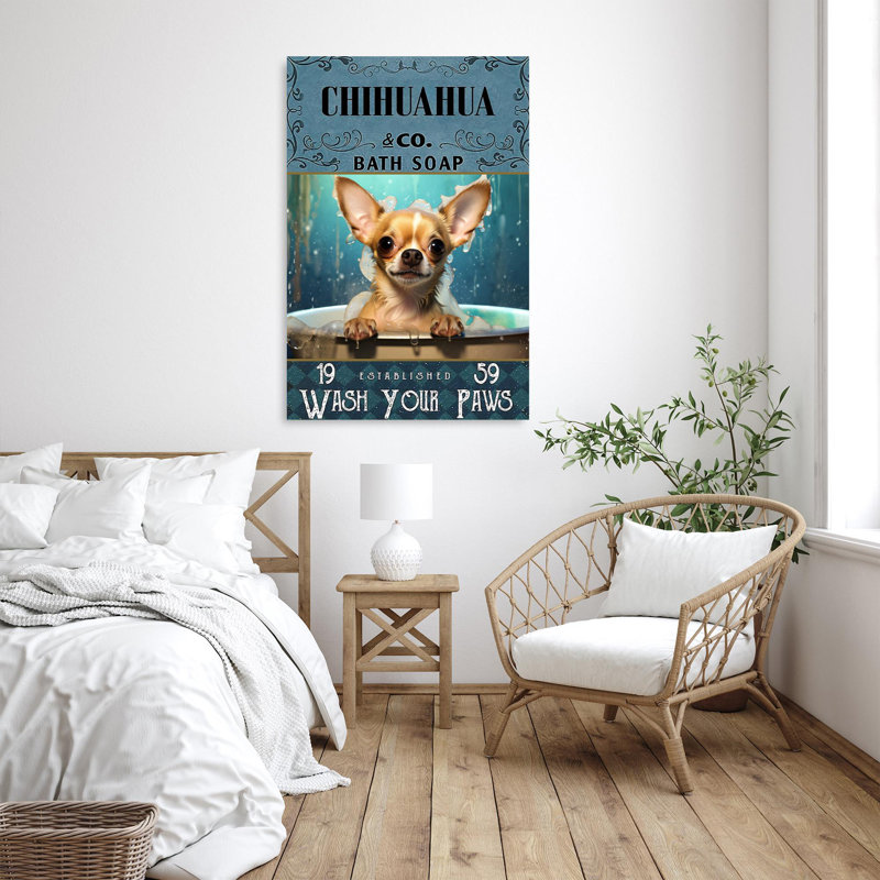 Impression sur toile Chihuahua, H 36 po x l 24 po x P 1,25 po