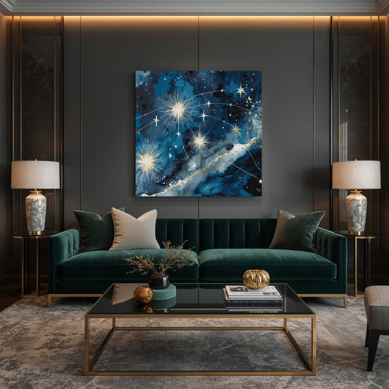 «Space Orion constellation», art mural sur toile grise, 16" H x 16" W