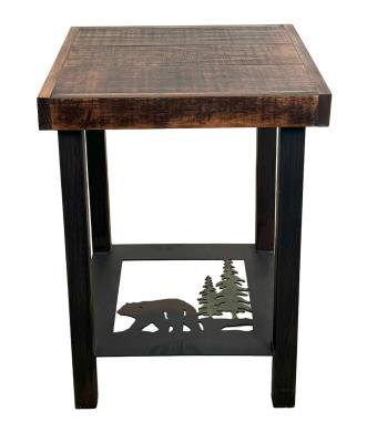 Table de bout en fer Kodiak / Rough Sawn