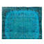 Tapis contemporain noué à la main 5,4 x 8,8 pi. Tapis turc en laine bleu sarcelle