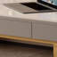 Bureau rectangulaire à 6 tiroirs en pierre grise + bois manufacturé + cuir en microfibre + acier inoxydable-795131253-795131250