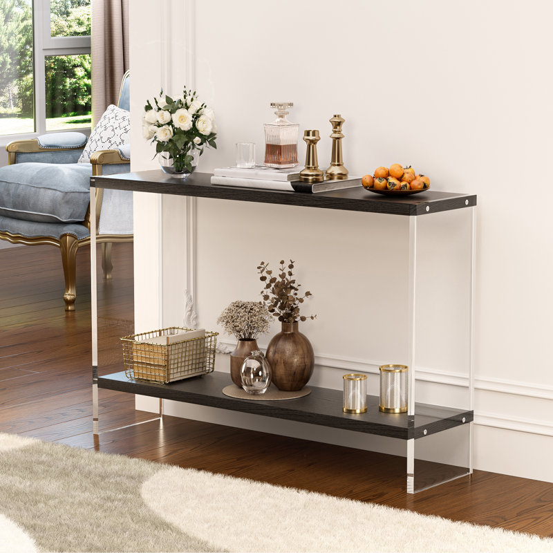 Jeyhun 47.2" Wide Acrylic Console Table, Black