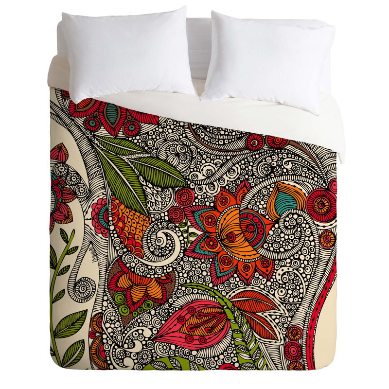 Valentina Ramos Polyester Floral Duvet Cover, Queen Duvet Cover + 2 Standard Shams
