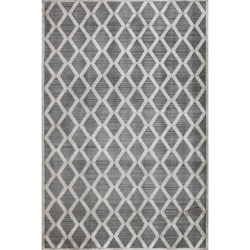 Tapis gris lavable à la machine antidérapant à imprimé numérique gris