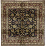 Hand-Knotted High-Quality Brown, Beige, and Black Square Area Rug