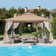 MASTERCANOPY Steel Patio Gazebo with Corner Shelves