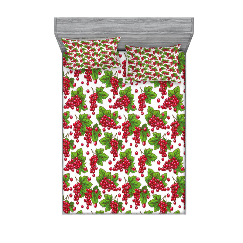 Ensemble de draps Branches avec feuilles, Ensemble de draps pour lit double avec un drap-hou