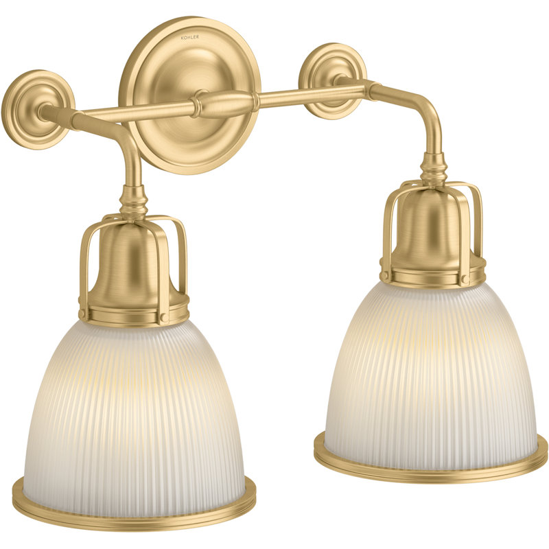 Hauksbee Two-Light Bell Sconce, Gold, 13.62" H x 18.25" W x 9.62" D